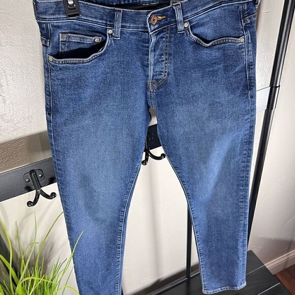 H&M slim low waist denim jeans button up fly size 32/32 - Picture 9 of 15